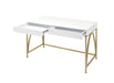 Lightmane - Vanity Desk (Same 92660) - White High Gloss & Gold