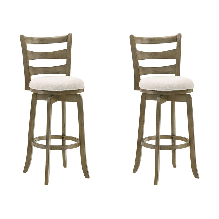 Melindra - Modern Farmhouse Swivel Wood Bar Height Kitchen Bar Stool