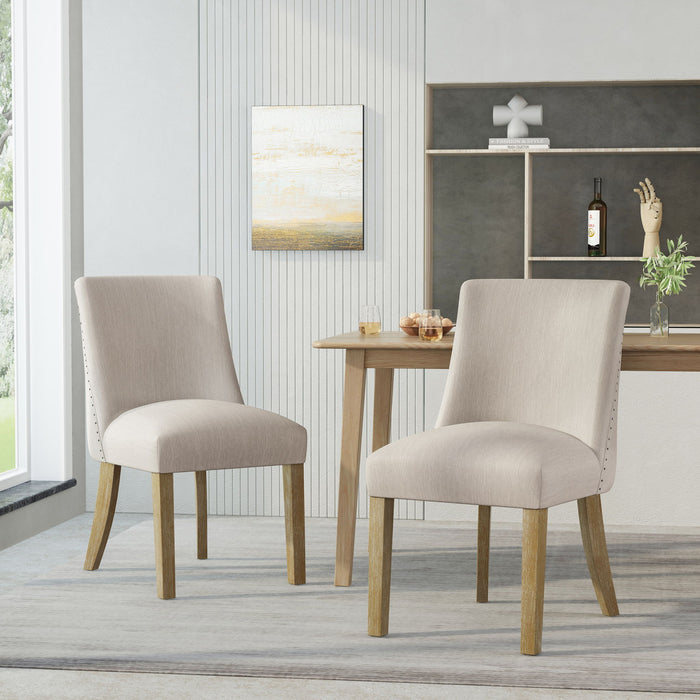 Classic Fabric Dining Chair (Set of 2) - Beige
