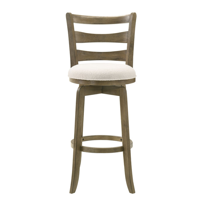 Melindra - Modern Farmhouse Swivel Wood Bar Height Kitchen Bar Stool