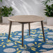 Round Outdoor Patio Table With Slatted Top - Gray