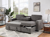 Estelle - Fabric Reversible Sleeper Sectional With Storage Chaise Drop-Down Table 2 Cup Holders And 2 USB Ports
