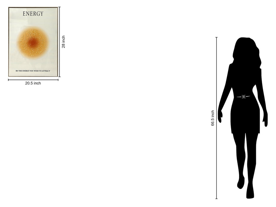 "Radiant Energy" Hand-Embellished Canvas In Frame - Gold / White