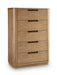 Pamaria - Five Drawer Chest - Light Brown