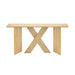 X-Frame Console Table, Angled Cross Leg Design, Rounded Edges - Natural