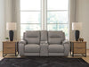 Real Moments - Power Reclining Loveseat With Audio Seating - Ash