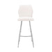 Tandy - Faux Leather And Brushed Stainless Steel 26" Counter Stool (Set of 2) - White
