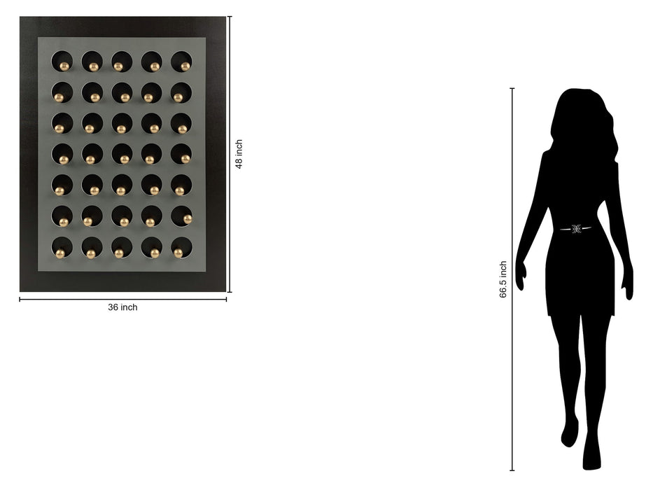 Golden Sphere Matrix - 36" x 48" Framed Wall Art