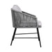 Calica - Outdoor Patio Dining Chair - Black Metal And Gray Rope