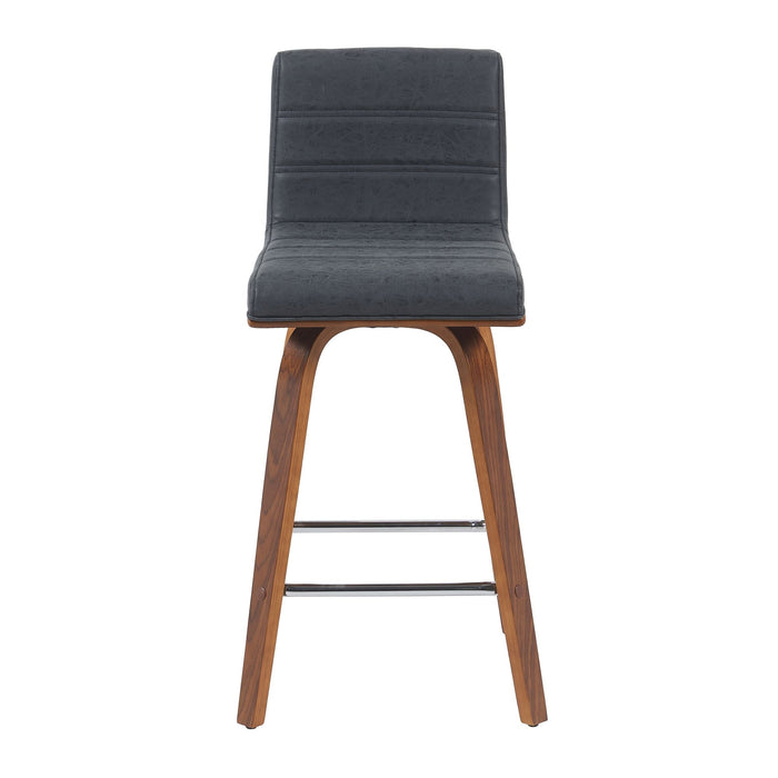 Vienna - Modern Counter Height Swivel Bar Stool - Walnut Finished Wood Frame