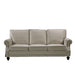 3 Seater Sofa With Nailhead Trim And Turned Legs For Living Room