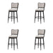 Baxter - Steel Frame Fabric Upholstered Swivel Bar Height Barstool