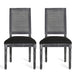 French Country Dining Chair With Rectangular Cane Backrest And Smooth Upholstered Seating