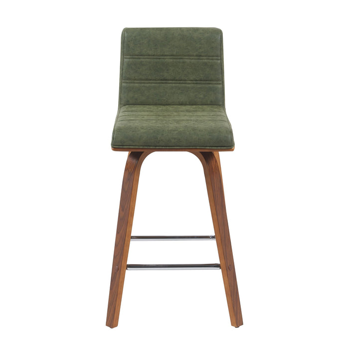Vienna - Modern Counter Height Swivel Bar Stool - Walnut Finished Wood Frame