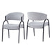 Contemporary Upholstered Dining Chairs With Metal Legs (Set of 2)