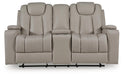 Elevate Edges - Glide Reclining Loveseat With Console - Coin