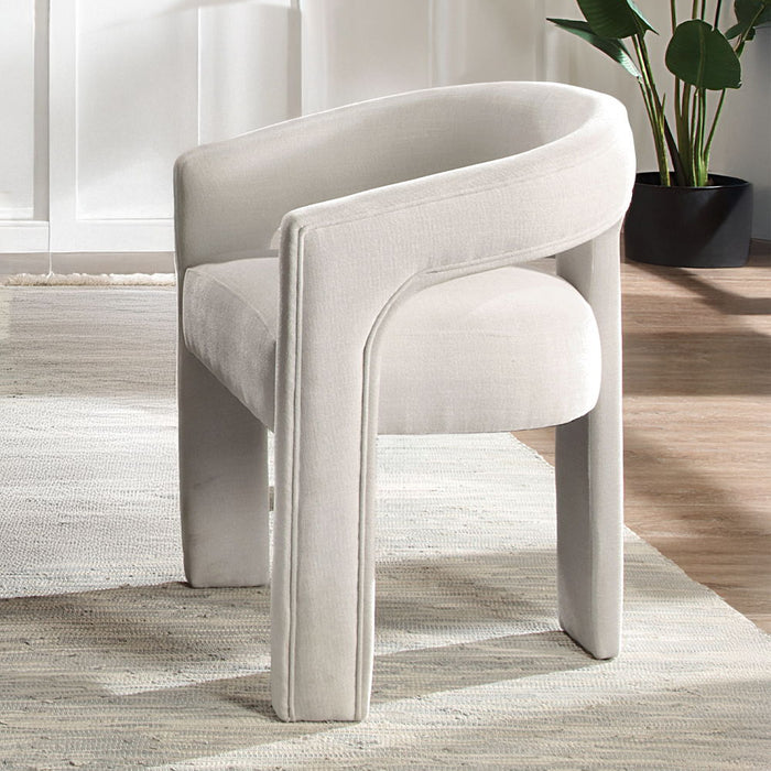 Gamarya - Side Chair Set of 2) - White Chenille