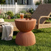Side Table With Speckled Ribbed Texture