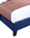 Queen Upholstered Bed - Blue - Fabric