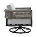 Felicia - Outdoor Patio Swivel Rocking Chair - Black Aluminum And Gray Rope With Cushions