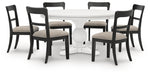 Greddinton - Round Dining Table Set - Black Chairs