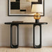 Art Sculptural Console Table With Oval Cutout Legs - Black