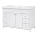 Bathroom Vanity & Sink, 6 Soft Close Drawers & Double Doors - White
