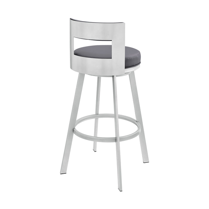 Flynn - Swivel Bar Stool - Brushed Steel
