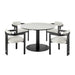 Jazmin - 5-Piece Outdoor Round Sintered Stone Dining Set - White / Black