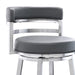 Titana - Swivel Faux Leather And Brushed Stainless Steel Bar Stool