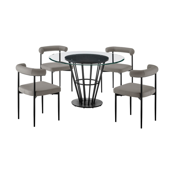 Veronica Shannon Round Glass Dining Table Set