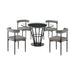 Veronica Shannon -Round Glass Dining Table Set - Matte Black Legs
