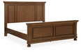Zackaryn - King Panel Bed - Warm Brown