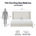 Carmen - King Size Upholstered Wingback Bed - Ivory