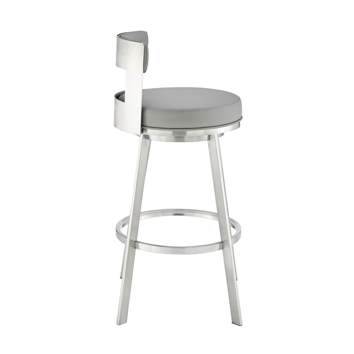 Flynn - Swivel Bar Stool - Brushed Steel