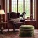 Maribel - Round Accent Ottoman - Olive Green