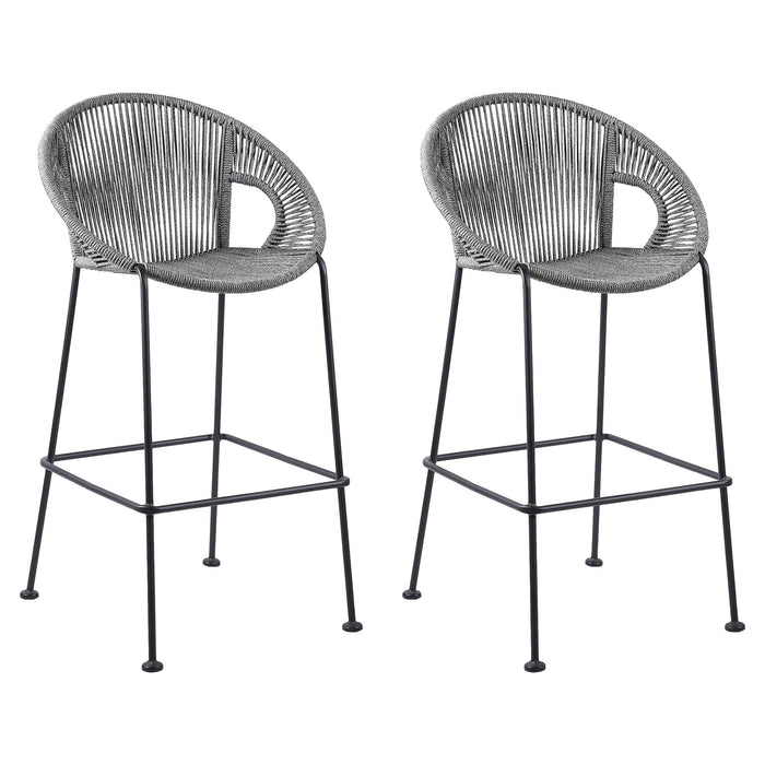 Acapulco - Indoor Outdoor Steel Bar Stool With Rope Set