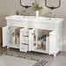 Bathroom Vanity With Double Sinks, 3 Drawers & 4 Doors - White