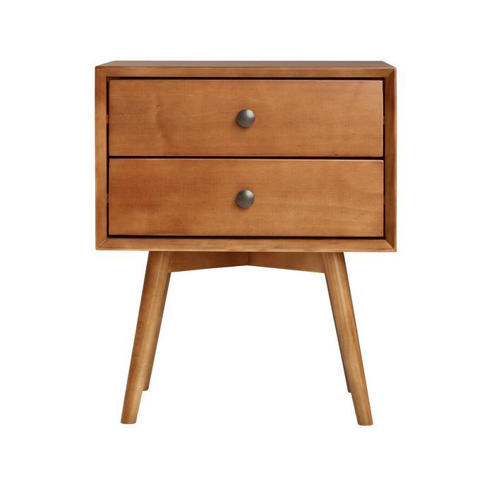 Radiantify - Double Drawer Nightstand - Caramel
