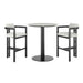 Jazmin - 3-Piece Outdoor Bar Height Bistro Dining Set - White / Black