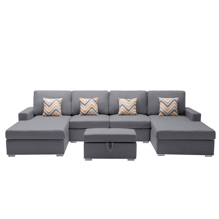Nolan Fabric 5 Piece Sectional Sofa - Thumbnail 3