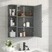 Bathroom Wall Storage Cabinet With Mirror And Adjustable Shelf, 6 Open Shelves