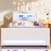 Upholstered Platform Bed With Drawer, LED Light Strip, USB Port