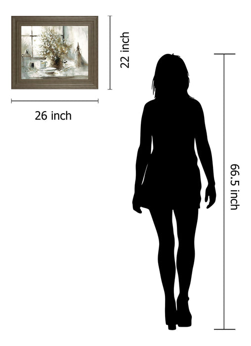 Daisy Still Life By George Bjorkland - Framed Print Wall Art - Gray