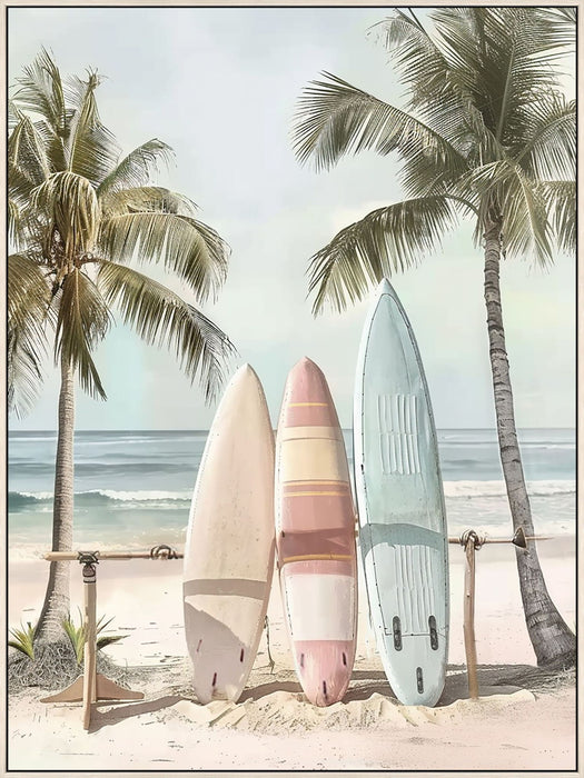 Palm Breeze Trio - 32" x 48" Framed Wall Art