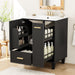 Bathroom Vanity With Sink, Deep Drawer And Pull Out Basket, Rectangular Design - Black