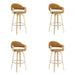 Daxton - Swivel Bar Height Round Back Wood Bar Stool With Faux Leather Seat