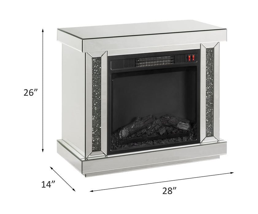 Noralie - Fireplace - Mirrored & Faux Diamonds