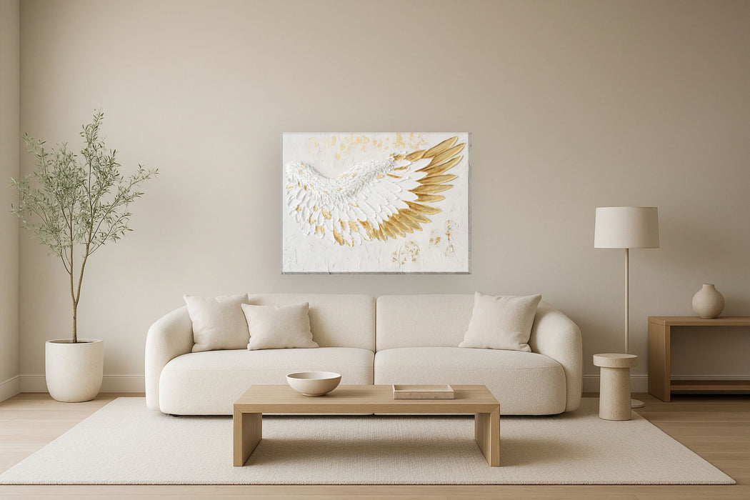 Radiant Feathered Uplift - 35" x 47" Framed Wall Art