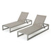 Outdoor Chaise Lounge (Set of 2) With Adjustable Aluminum Frame And Textilene Mesh Seating - Gray